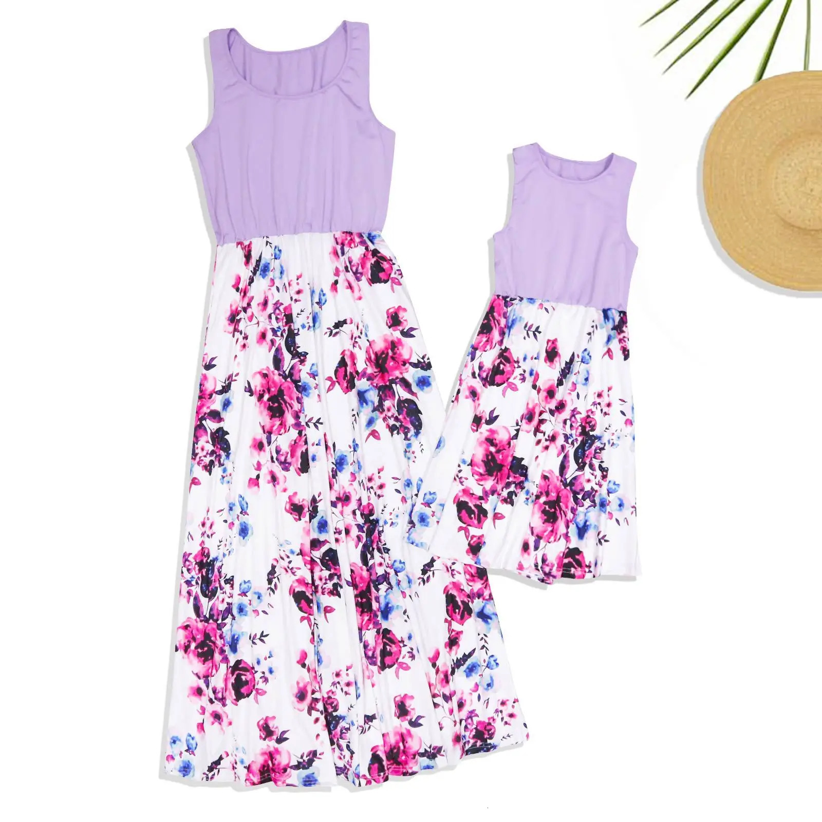 Summer Mommy And Me Dress Mother Kids Family Matching Outfits Fashion Print Baby Girl Clothes Children Dresses 1-9 Years 250407