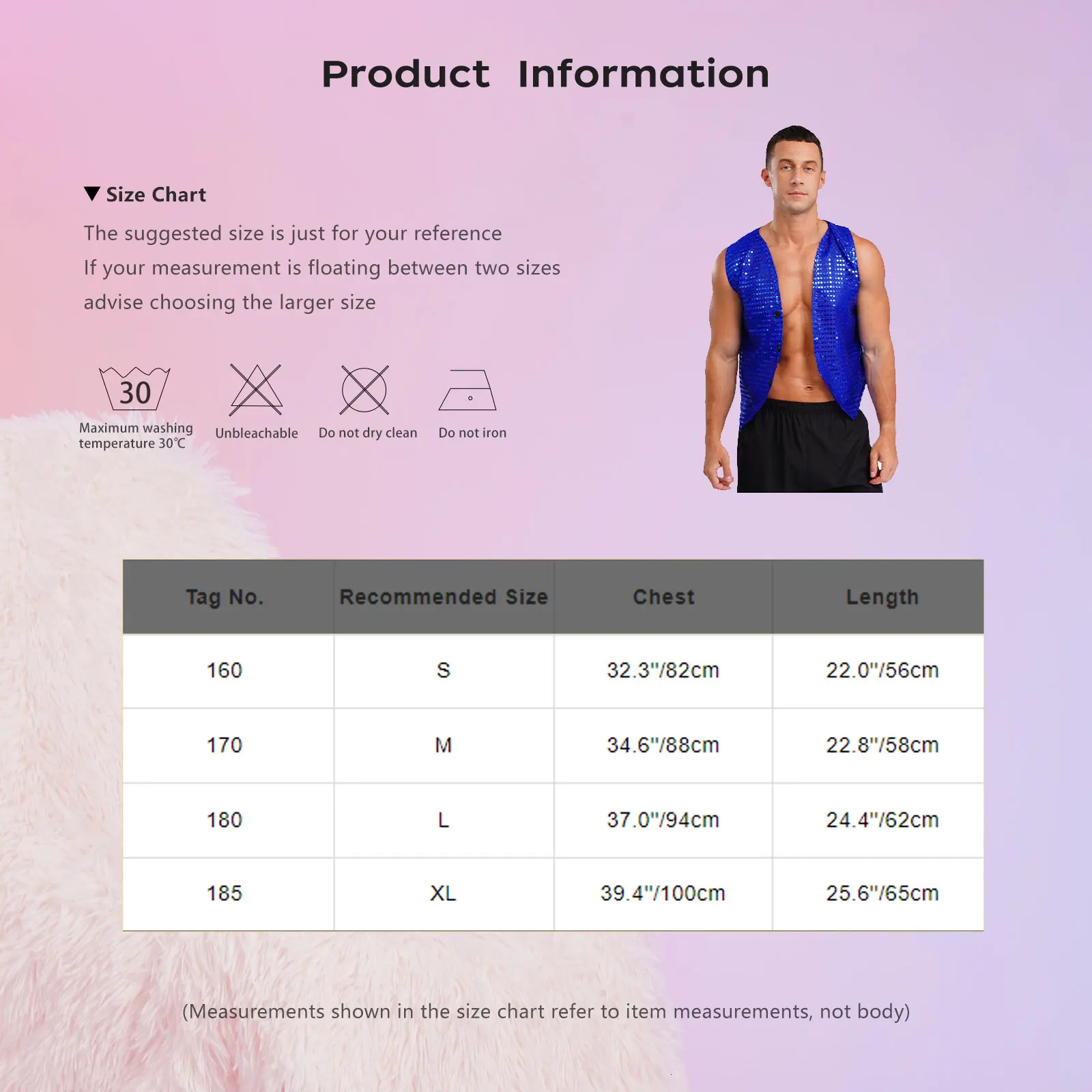 Mens sparkling sequin vest sleeveless V-neck button sequin solid color vest suitable for club costumes and stage performances 250402