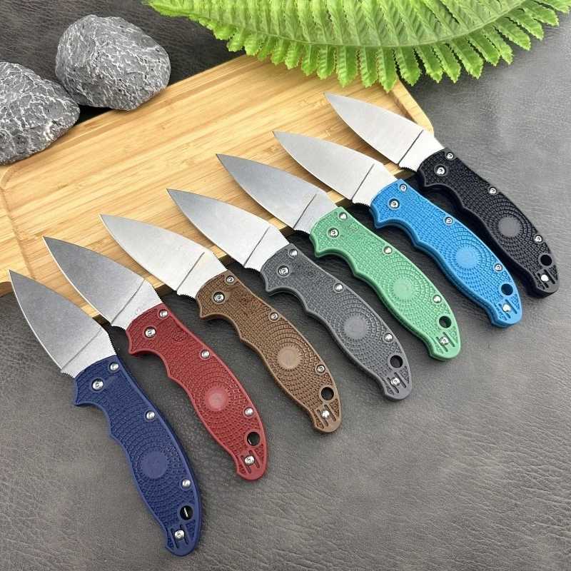 C101 Multi color Nylon Fiber Handle Folding Knife Outdoor Tactical Military Hunting Knife Multi purpose EDC Tool Mens Gift X250408