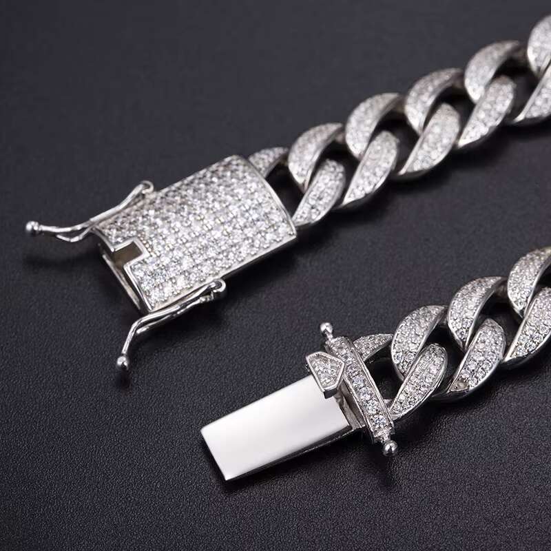 Sier handmade ice crystal jewelry, moissanite necklace chain