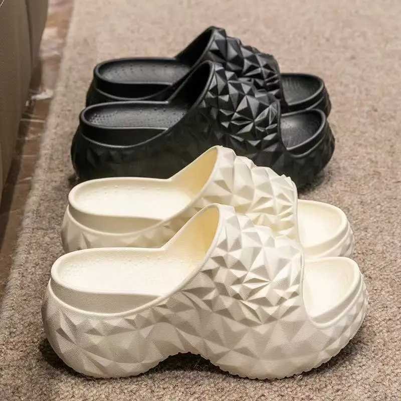 7cm high platform summer EVA slippers for women comfortable thick soled sandals for couples outdoor beach soft cloud EVA flip coverXJ250407