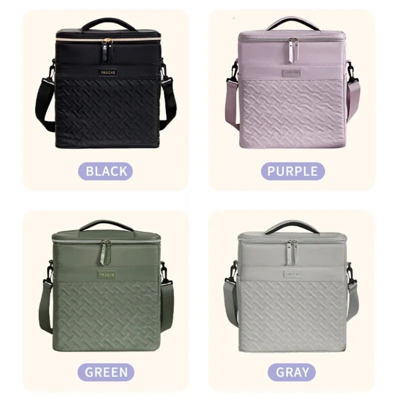 Womens portable lunch bag large doublelayer box suitable for work insulation and leak proof 250401
