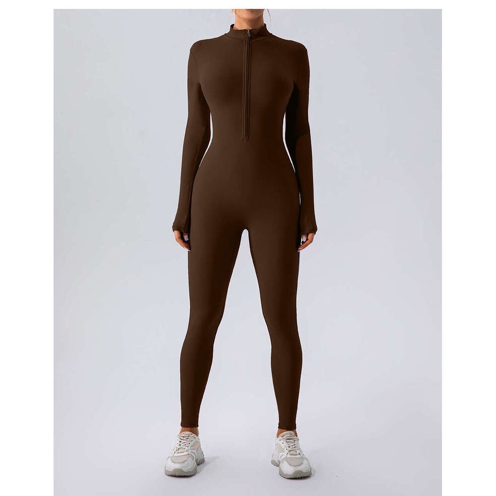 European American popular winter veet with yoga clothes, long sleeves warmth, worn fiess sports, jumpsuit for women, 2025 new style, chic and elegant 