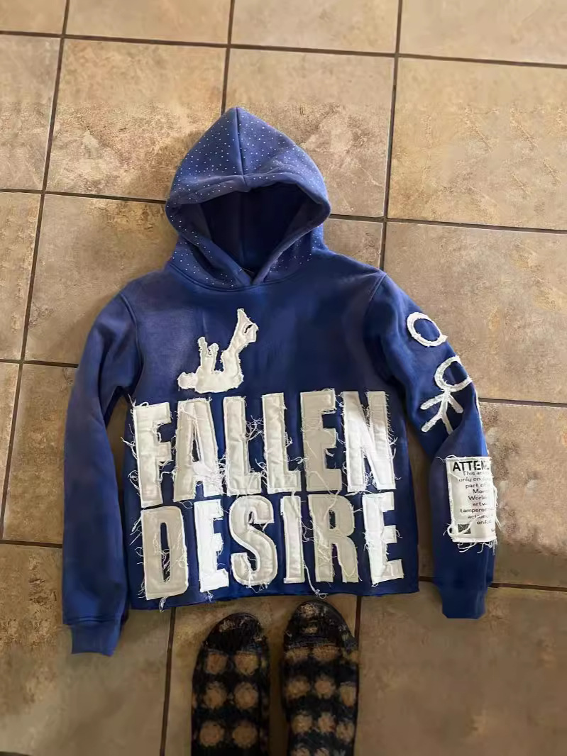 European and American new hoodies foam printed long-sleeved hooded sweatshirts washed to make old street fashion Y2K R250408