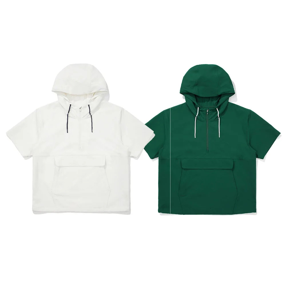 SpringSummer Korean Golf Womens Fashion Hooded Short sleeved Jacket Lightweight Windproof Sports 250407
