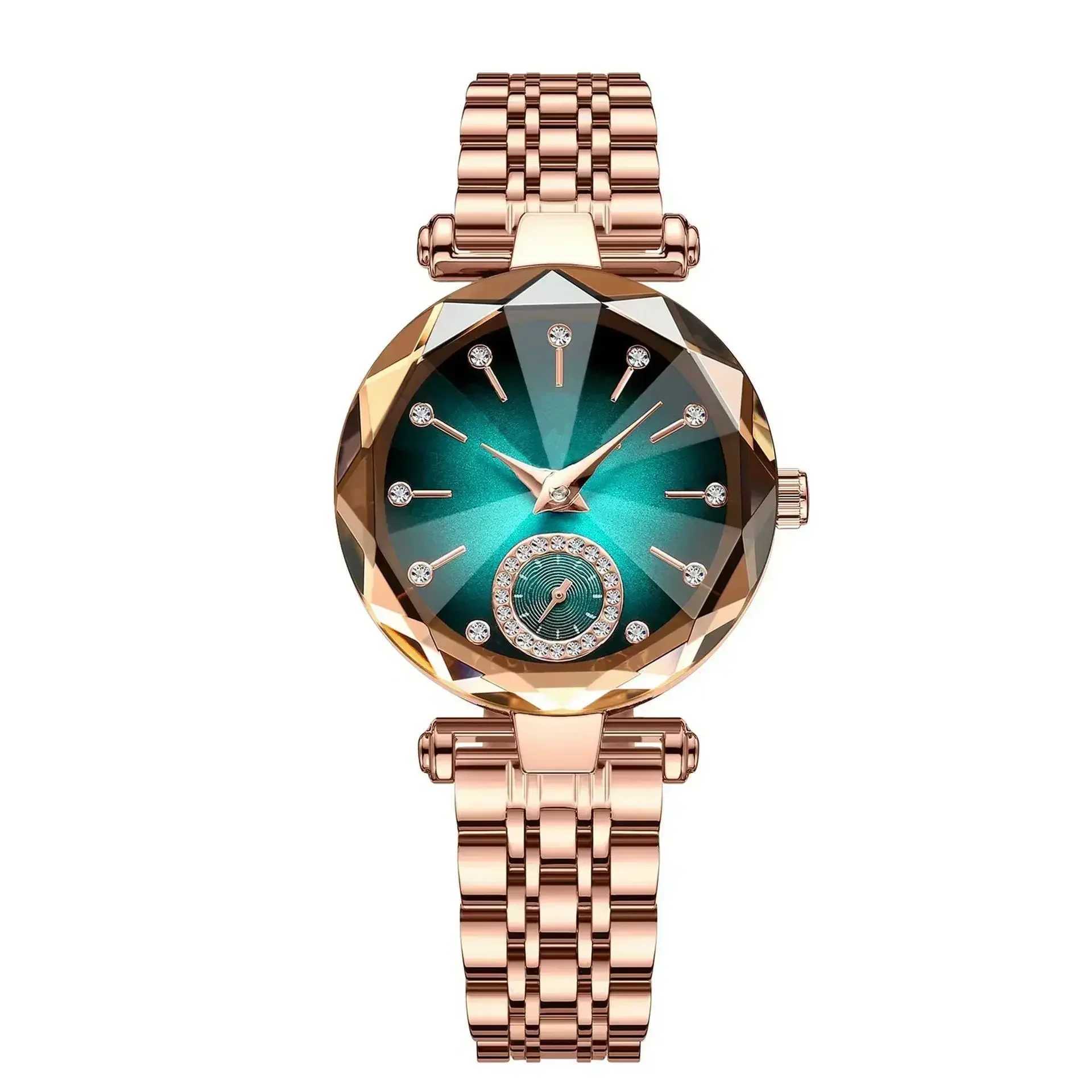 Luxury Womens Watch Elegant Waterproof Stainless Steel Womens Dress Diamond Quartz Womens WatchT250408