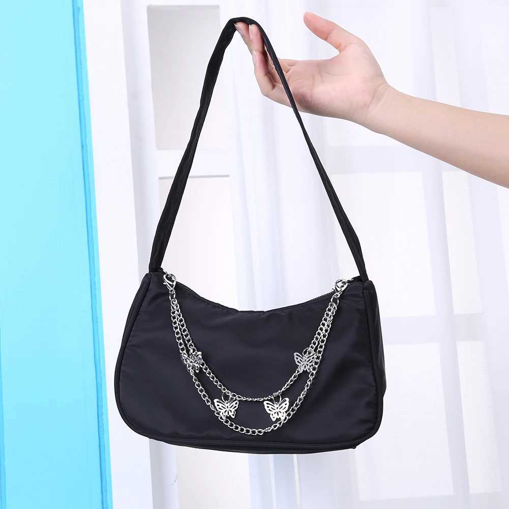 New Arrival Fashionable womens butterfly chain shoulder bag solid color casual full matching underwear bag elegant womens small homeless handbag T2504