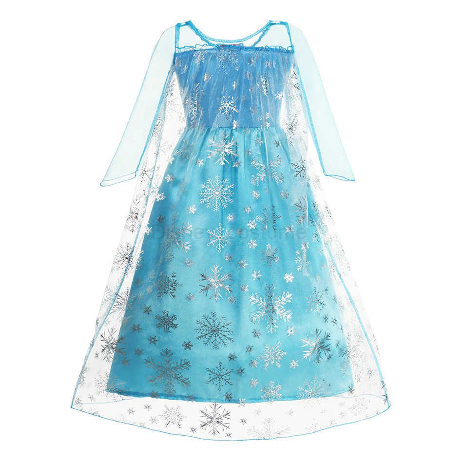 Disney Girls Snow Queen Kids Costumes Girls Carnival Party Prom Gown Elsa Robe-Playing Children Clothing Princess Dress Birthday Dress X250408
