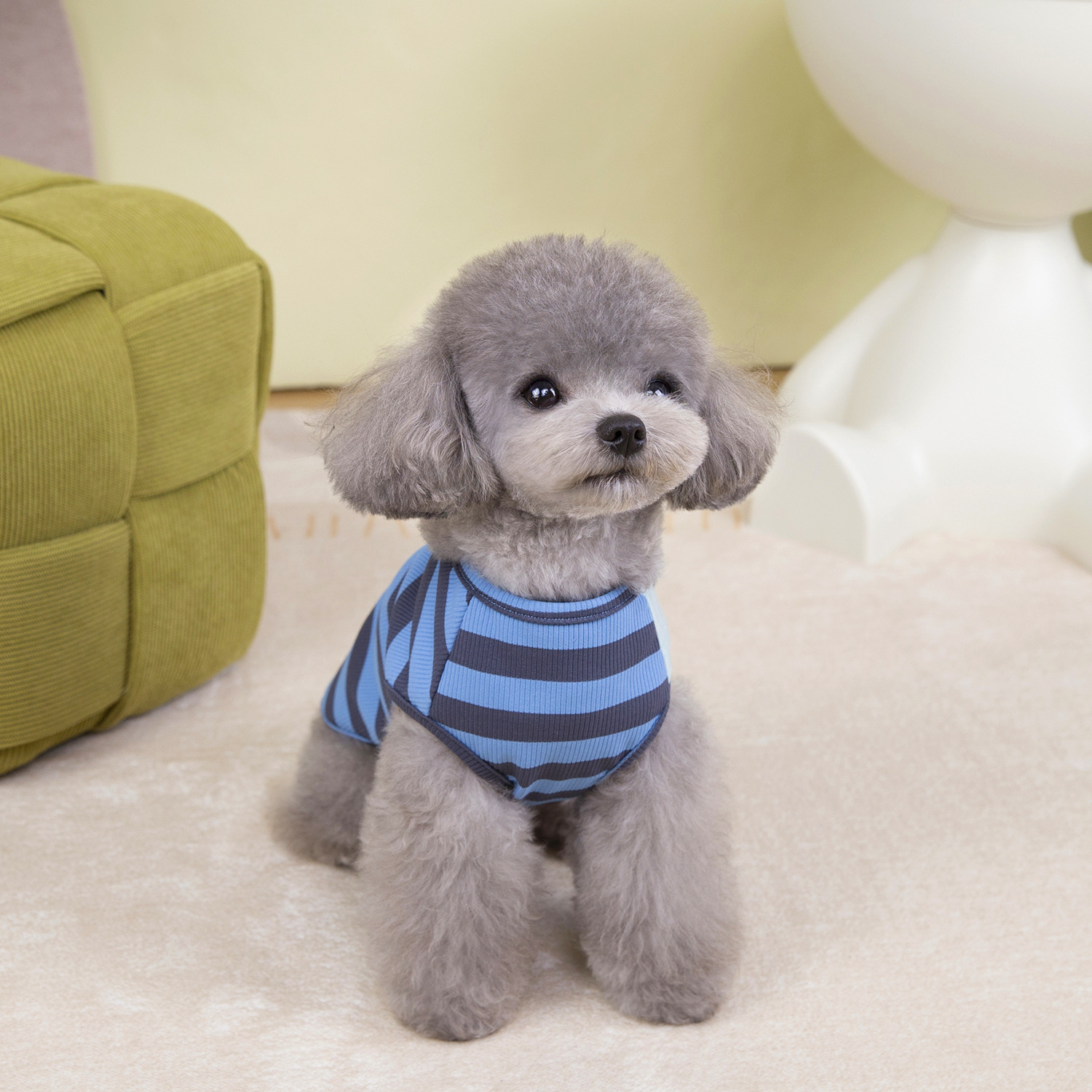 Leisure 3Pack Dog Shirt Vest Double Tone Stripes Dog Clothes for Small Dogs Boy Girl Stretchy Summer Puppy T-Shirts Soft Breathable Sleeveless Tank To