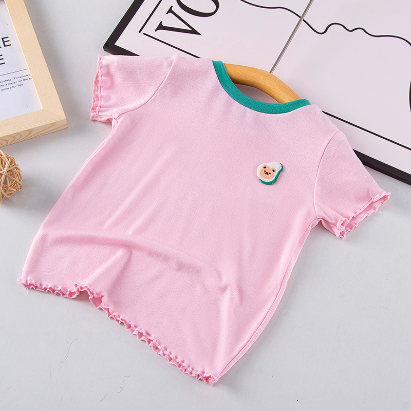Ddmyshoesvip Children S New Summer Children S Clothing Girls And Girls Round Neck Mushroom Edge Stylish T Shirt For Babies Short Sleeved Top
