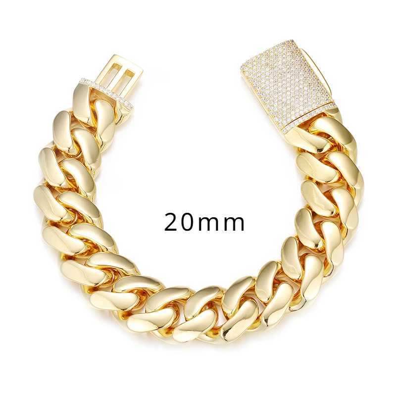 10-20mm d Out 5A Zircon Cuban Bracet Plated 18k Gold Fine Jewelry Maimi CZ Cubic Zirconia Chain Link Bracets Bang 7-9inC250408