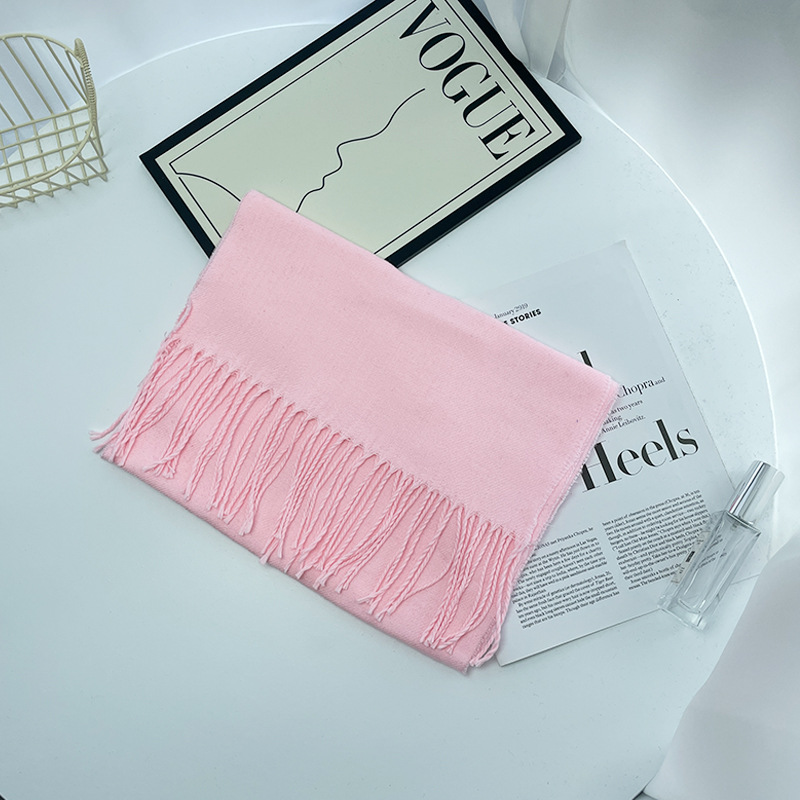 K335 Autumn and winter new solid color imitation cashmere scarf female winter advanced sense student all-match warm male scarf shawl wholesale
