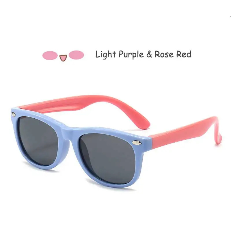 Sunglasses for children polarized children classic er eyeglass rivets TAC TR90 boys and girls flexible safety frame shadow 250403
