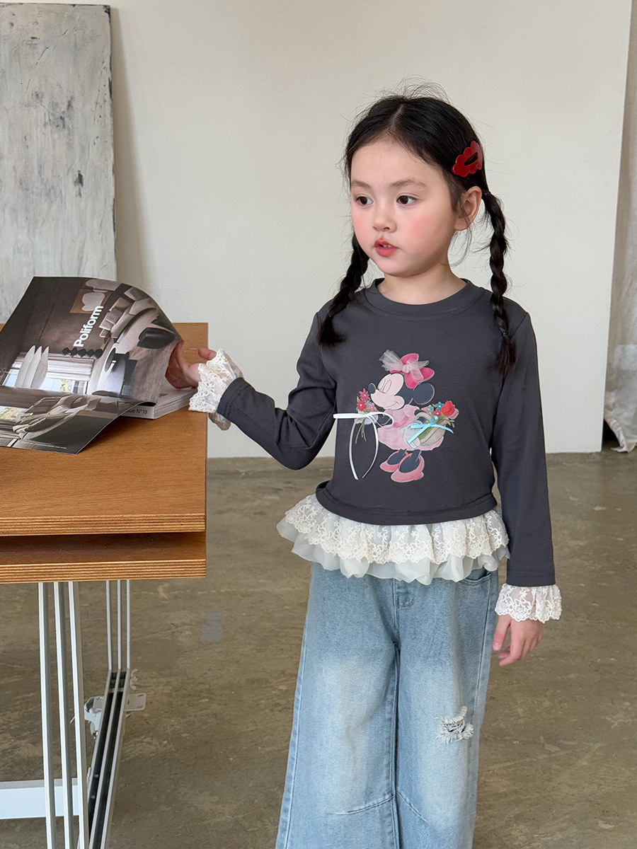 Ddmyshoesvip Clothing Girls Long Sleeve T Shirt Spring New Children S Korean Cartoon Casual Top Baby Clothes