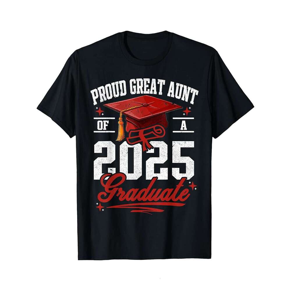 Designer T shirt Proud Great Aunt of a 2025 graduate senior graduation - 220g Tshits