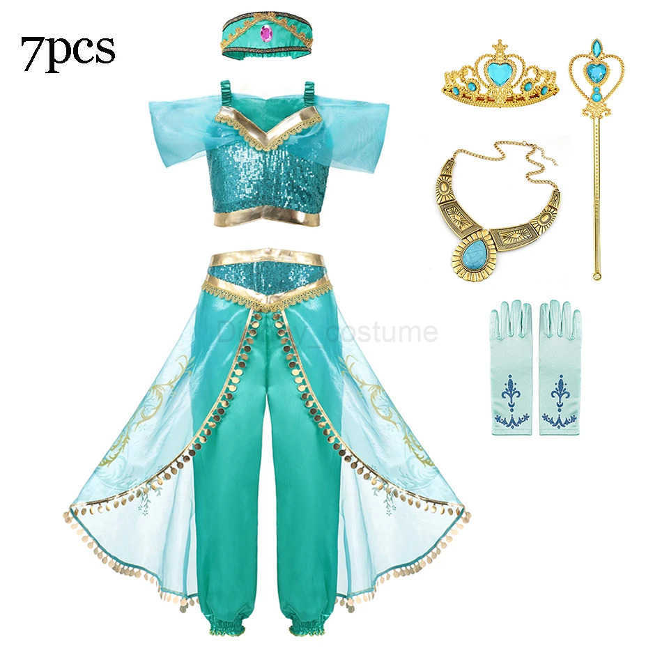 Disney Princess Girl Costume 2PCS Top+Pants Set Halloween Carnival Party Clothing Toddler Vestidos Birthday Party Cosplay Clothes X250408