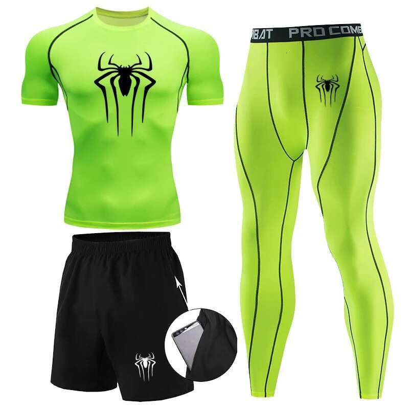 3Pc Winter Thermal Underwear Men Set Compression Sports Suit Long Johns Clothes Running Tracksuit Wear Exercise Workout Tights