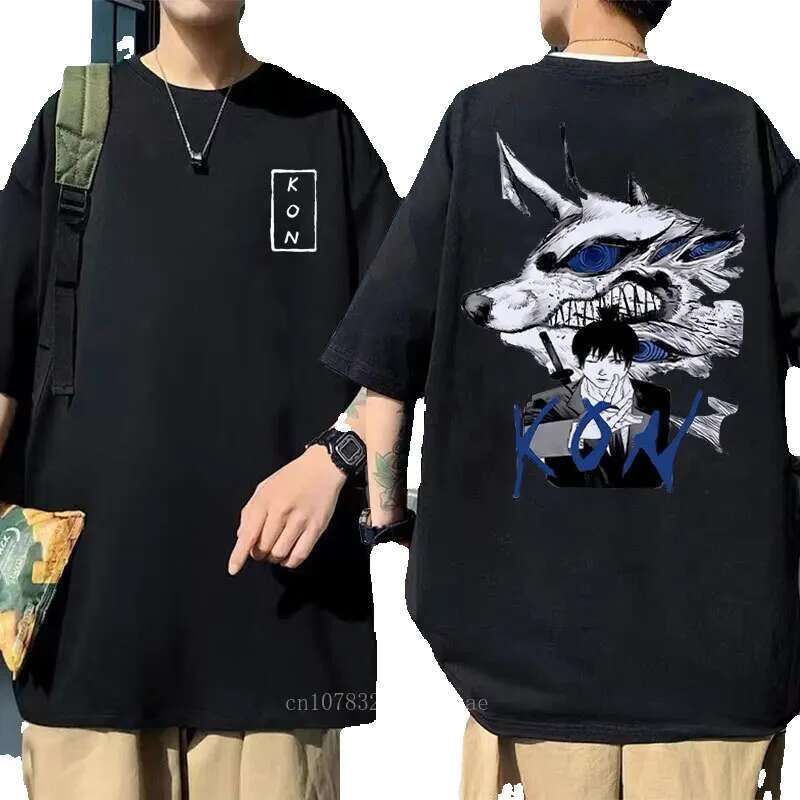 Japanese anime cartoon Kon shirt running loose sports oversized short sleeved cotton summer top men's T-shirt