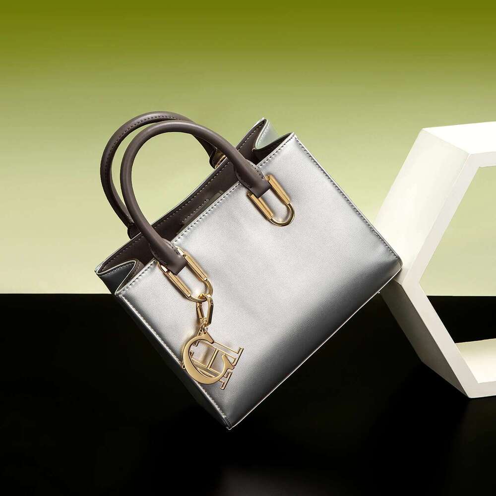 Classic Retro New Handbag Square Design Solid Color Women's Bag