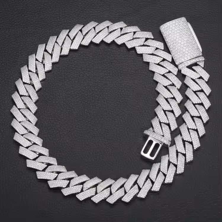 14k White Gold Yellow Gold Real Gold Cuban Link Cuban Chain Lab Diamonds