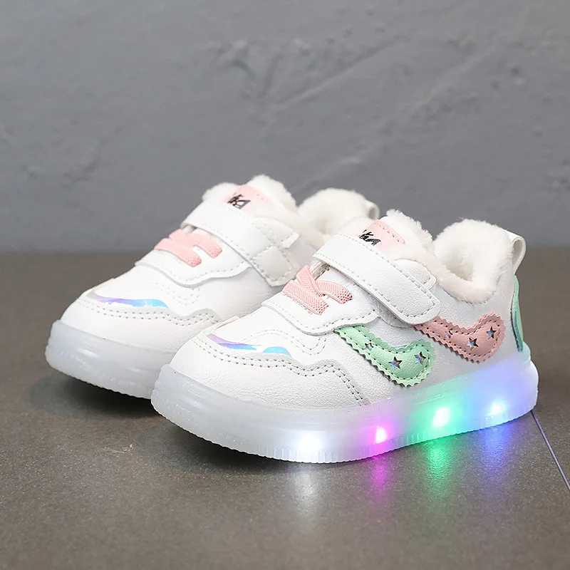 Tenis childrens LED shoes boys and girls glowing sports shoes childrens glowing shoes soft and breathable casual baby and toddler shoes W250407