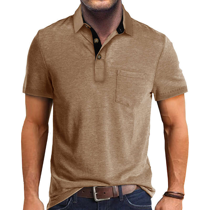 summer European and American short sleeved lapel T-shirt men's shirt top polo wholesale new casual fashion trend clothing