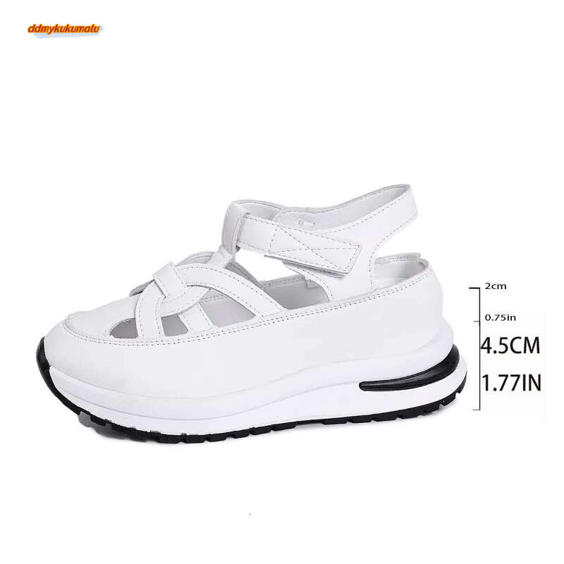Hot Selg 2025 New PU Leather Hollow Design Hook Loop Non-slip Thick-soled Sandals for Women Shoes Mujer atos ddmykukumalu