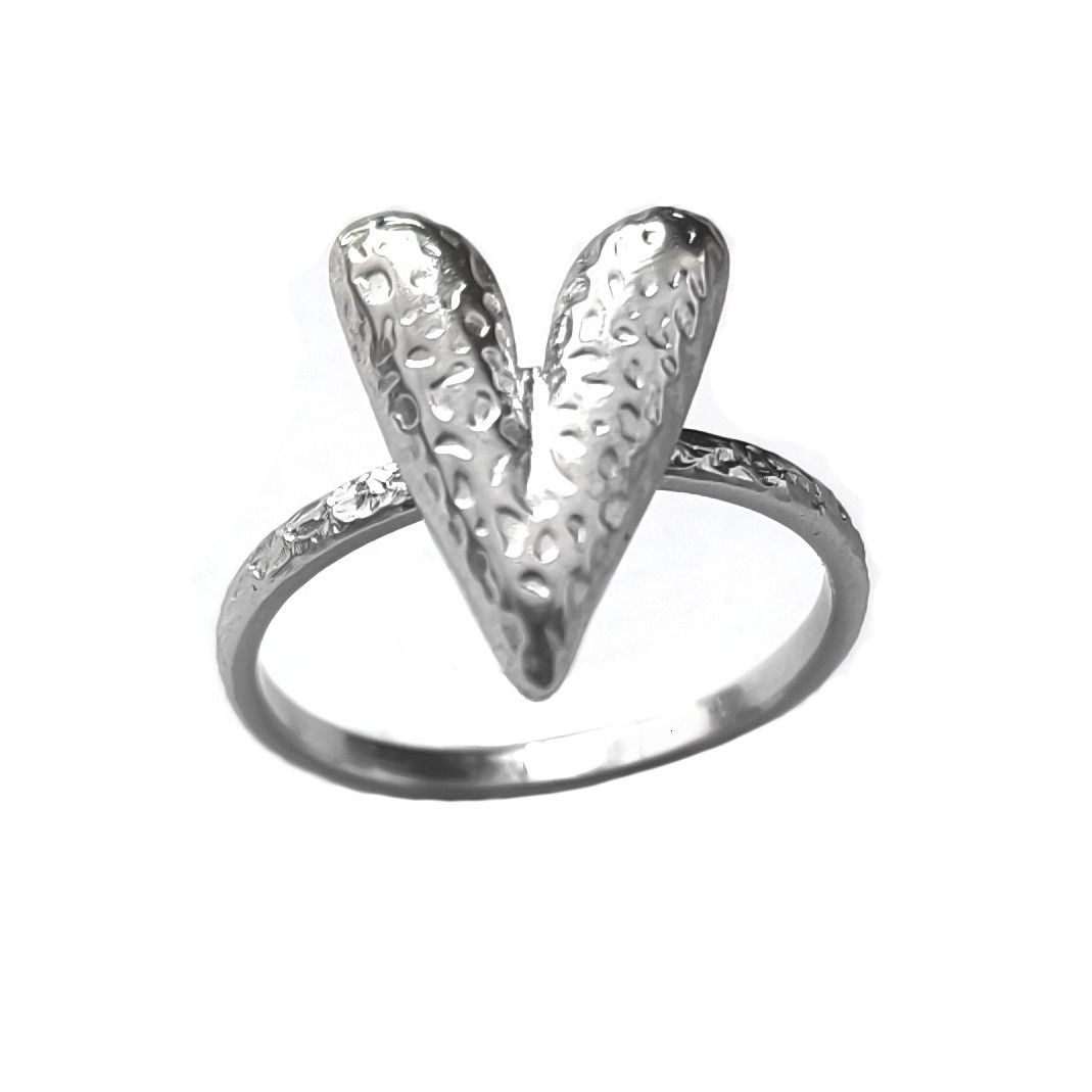 Top Source New Stainless Steel Texture Love end High grade Wrinkled Non fading Ring
