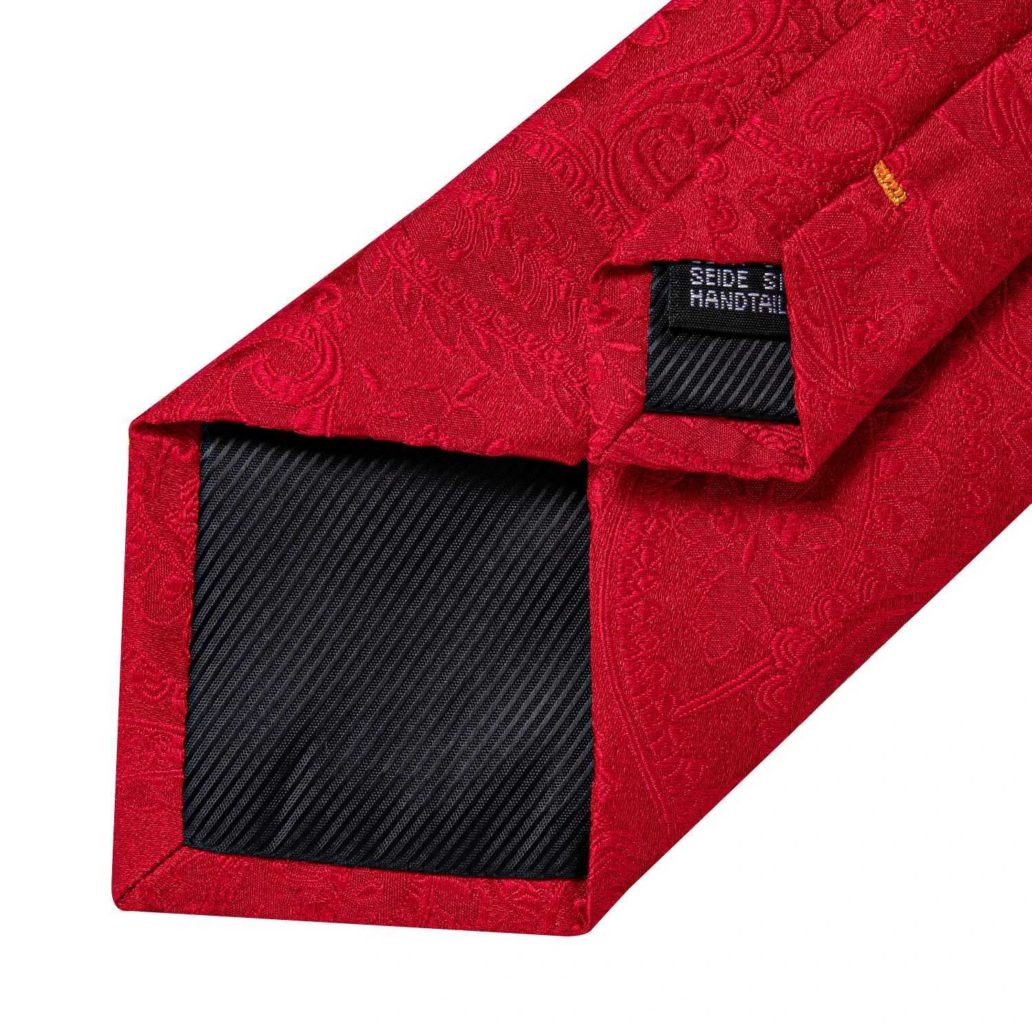 New Design Wedding Men Tie Red Solid Striped Paisley Neckties For Men Business Dropsing DiBanGu Hanky Cufflinks Tie Set X250407