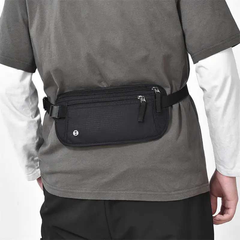 Travel waist bag currency with ultra-thin passport holder RFID blocking travel invisible bag cAsh protection travel documents Z250407