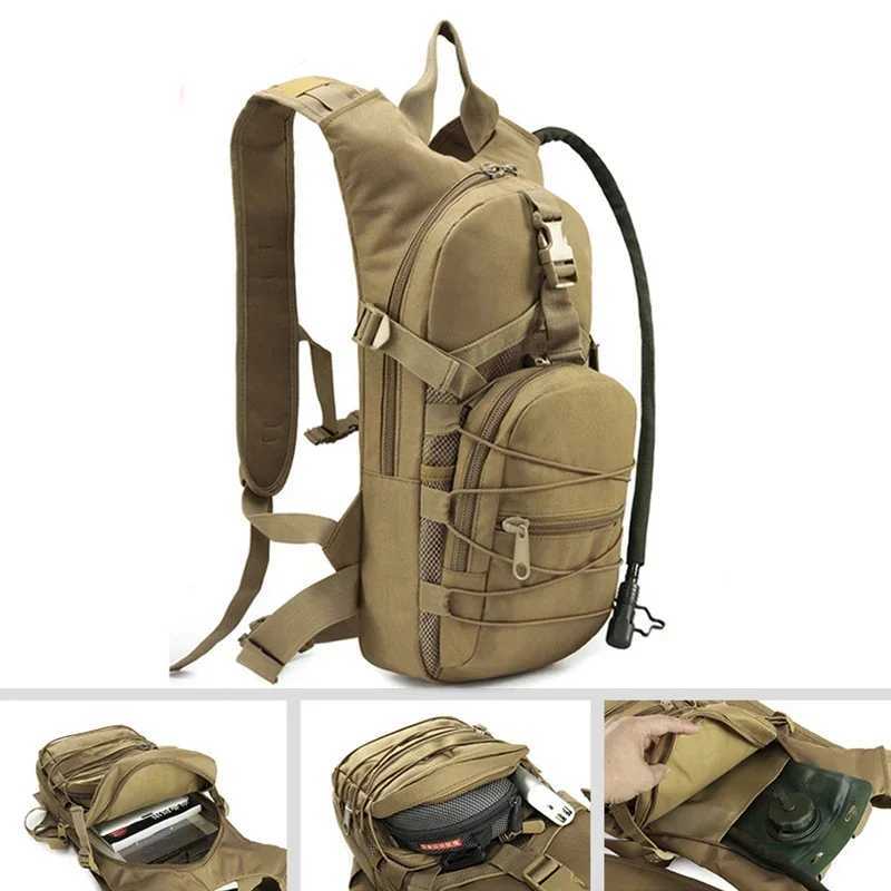 Lightweight Tactical Backpack Water Bag Survival Daypack Hydration Hiking Bicycle Rucksack Camping Pouch BackpackC250407