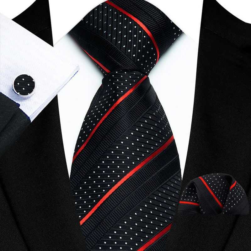 Business Mens Tie Luxury Striped 8cm NeckTie Pocket Square Cufflinks Set For Men Formal Fashion Wedding High Quality Gravata X250407