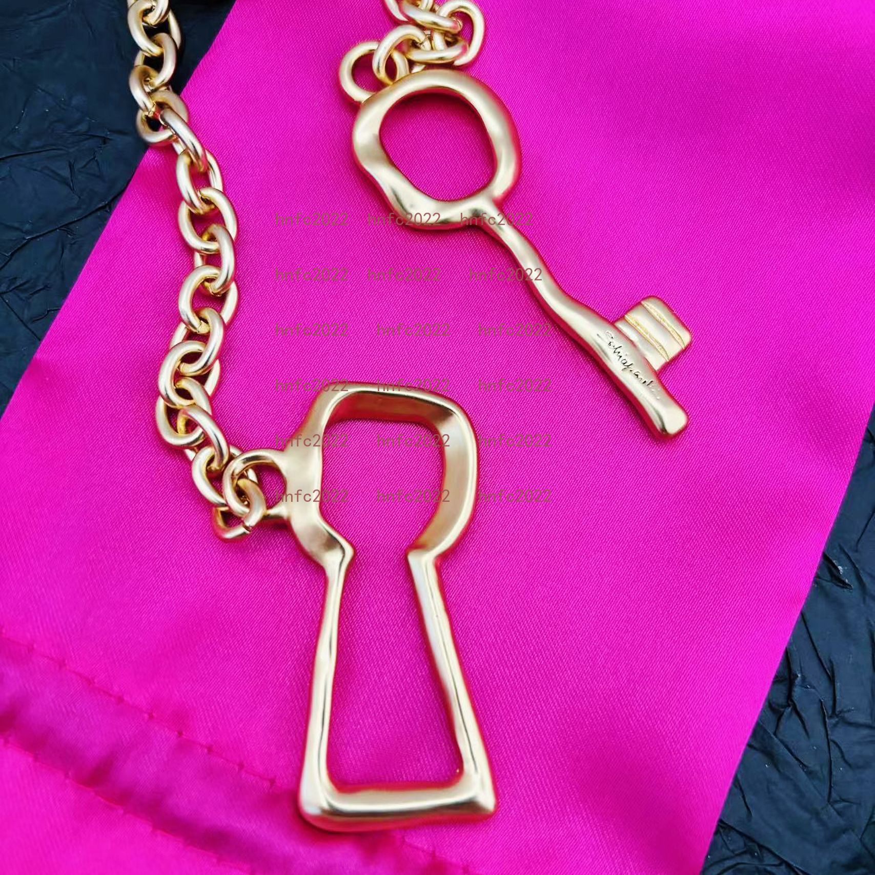 Schiaparelli key pendant long necklace European and American fashion new sweater chain jewelry Vintage
