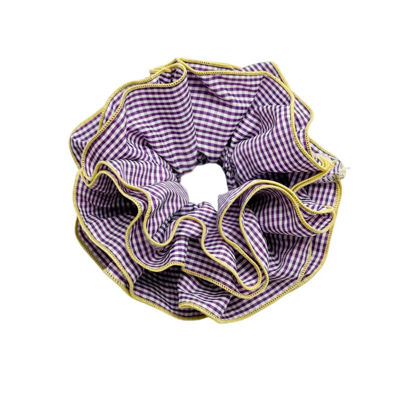Super sized niche retro plain elastic silk mesh fashionable sweet ballet style silk mesh ruffled headpiece 250407