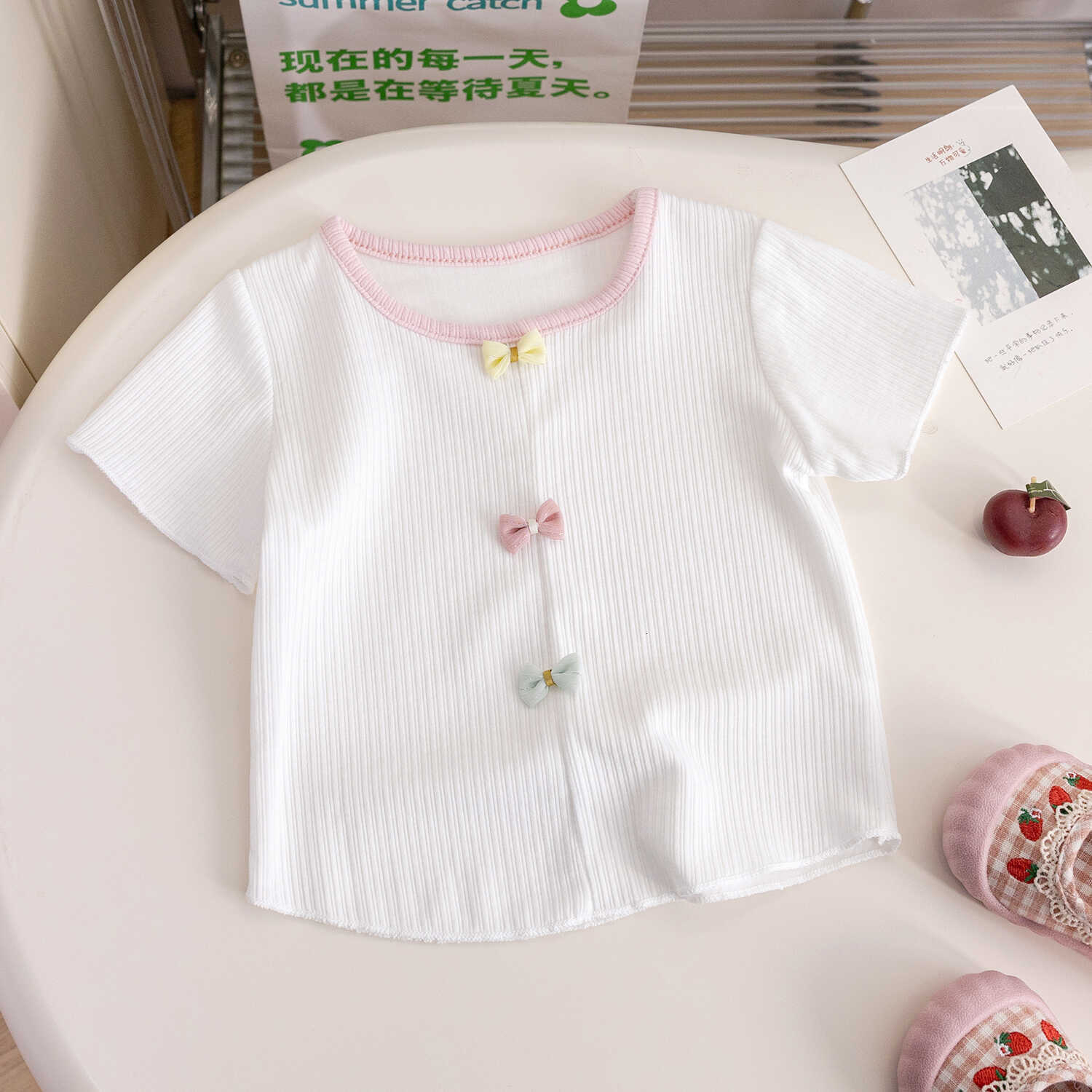 Ddmyshoesvip Girls Short Sleeved T Shirt Outfit New Stylish Baby Girl Top Small Thin Summer Children S Clothing
