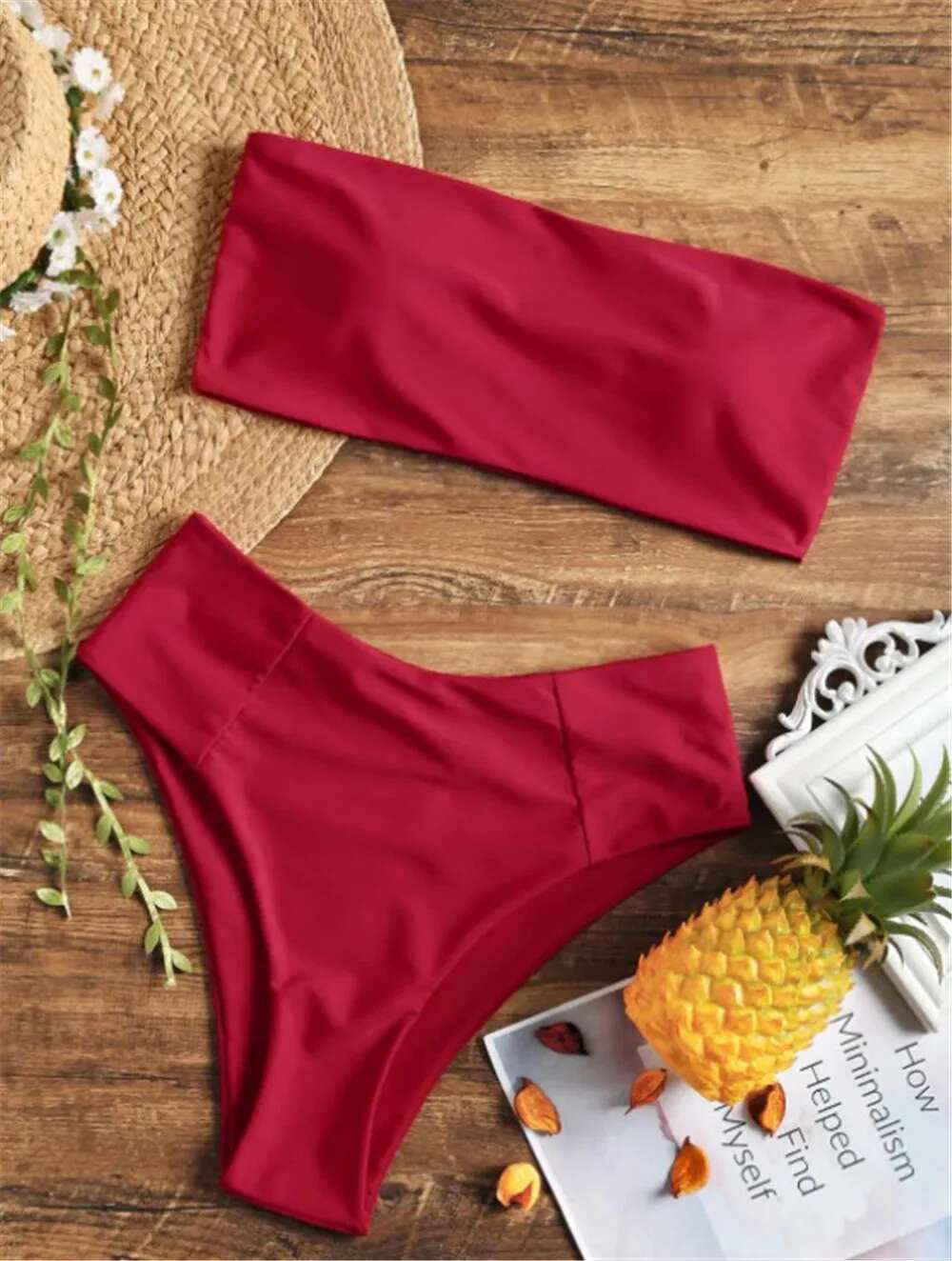 Dongdumaoyi Bandeau Bikini Women Solid Yellow Push Up Off Shoulder Swimwear Female Bathers Bathing Suit High Waist Swimsuit Biquini