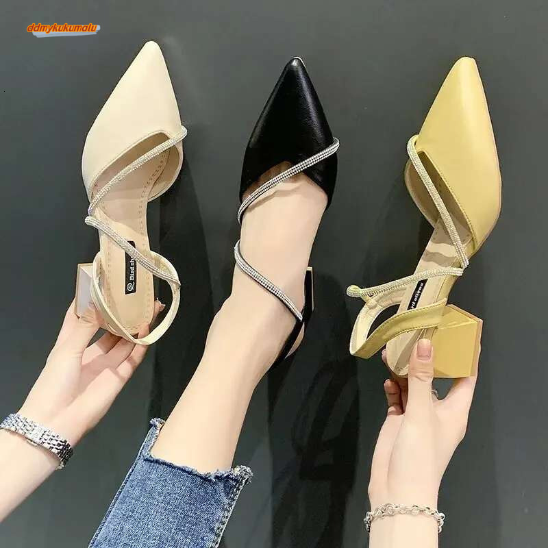 Shoes Trend 2024Mirror Sandal Female Party Sandals Ladies Block Heels Designer Elegant Comfortable Chunky Summer New Hot ddmykukumalu