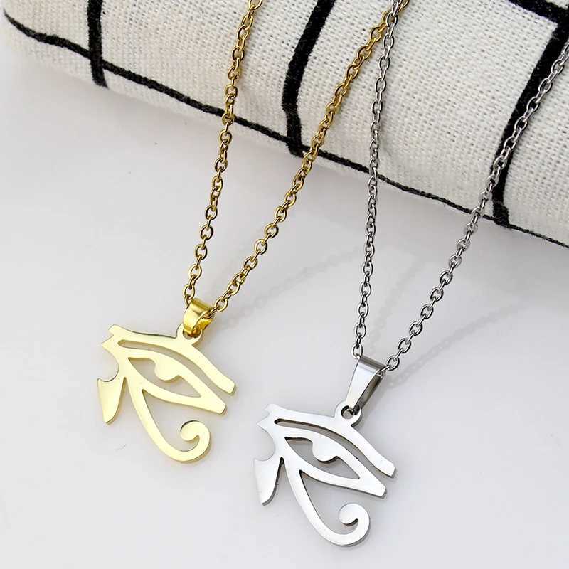 Ancient Egypt Symbol Necklace Vintage Egyptian Pharaoh Eye of Horus Pendant Necklaces for Women Fashion Stainless Steel JewelryC250407