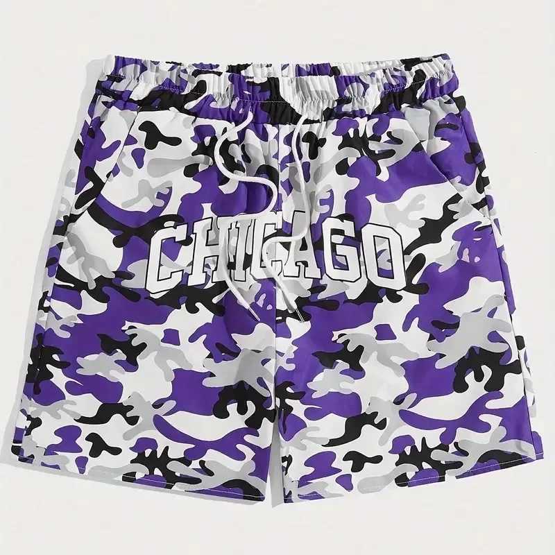 Summer mens camouflage sports shorts childrens Chicago Hawaii beach shorts boys and girls casual shorts adults daily shorts streetwearXJ250407