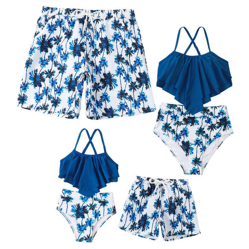 New Hi Fish beach parent-child bikini, children's mother daughter swimsuit, 2025 new style, chic and elegant clothing
