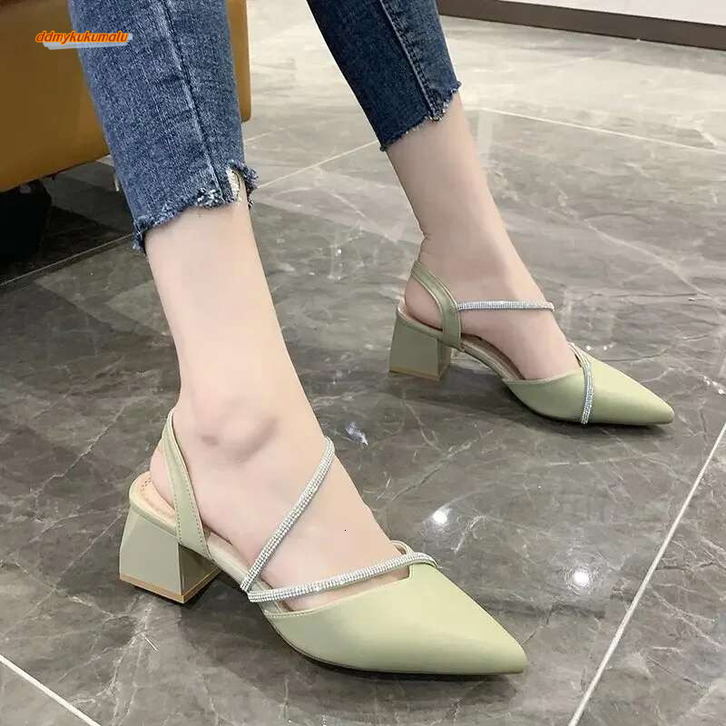 Shoes Trend 2024Mirror Sandal Female Party Sandals Ladies Block Heels Designer Elegant Comfortable Chunky Summer New Hot ddmykukumalu