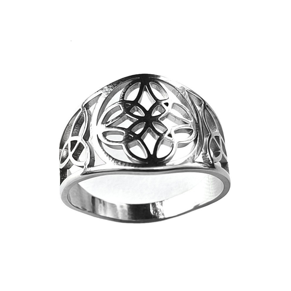 Top Source's new stainless steel design with cutting and hollow out, niche triangular logo ring
