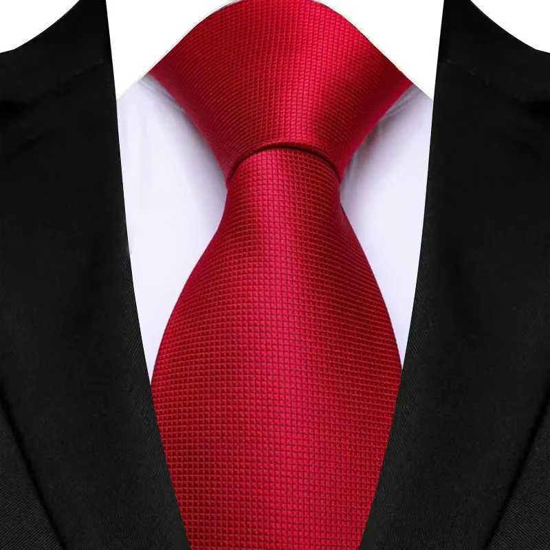 Luxury 8CM Mens Necktie Red Color Solid Stripes Paisley Ties For Man Gro Jacquard Woven Neck Tie For Business Wedding Party X250407