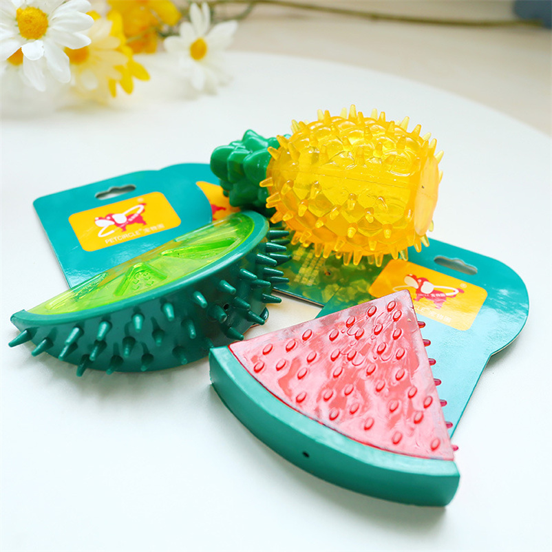 Cooling Chewable Fruit-Shaped Pet Toy for Dogs - Grinds Teeth & Making Sounds Frozen Fruits Toys