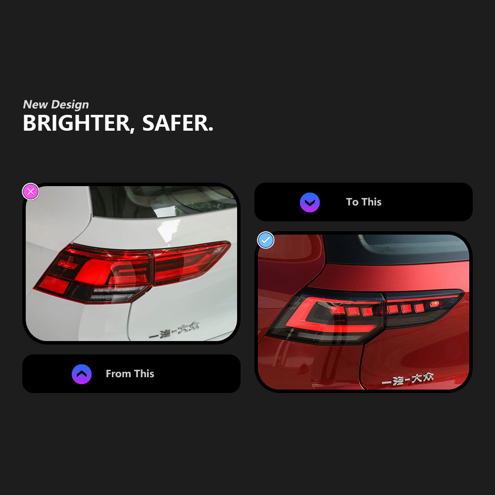 Taillights Assembly for Golf 8 20 20-2024 MK8 LED Tail Light Golf MK8 Rear Stop DRL Brake Reversing Light