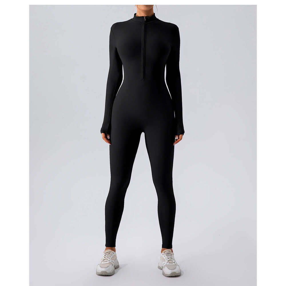 European American popular winter veet with yoga clothes, long sleeves warmth, worn fiess sports, jumpsuit for women, 2025 new style, chic and elegant 