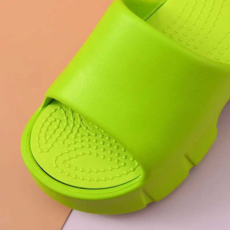 New 5.5cm Foot Sliding Block for Womens Summer Garden Womens Sliding Block Flip up Womens Platform EVA Sliding Block Outdoor Beach SlippersXJ250407