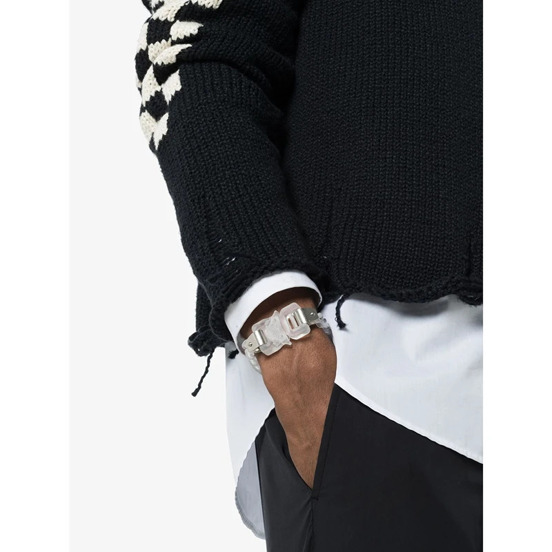 EDY 21SS Hip Hop Punk 1017 ALYX 9SM Roller Coaster Track ALYX PVC Letter Buckle Bracelet 250407