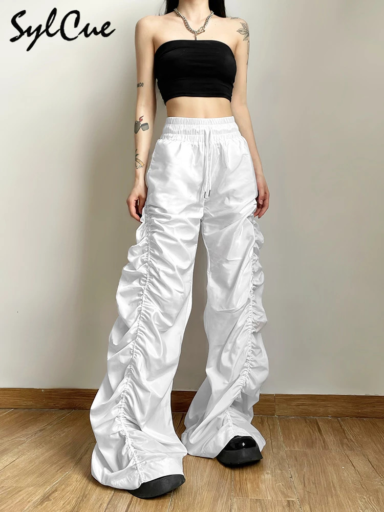 Nibber fashion trend personalized confident avantgarde cool fully matched casual loose fitting girls high waist wide leg lantern pants 250407