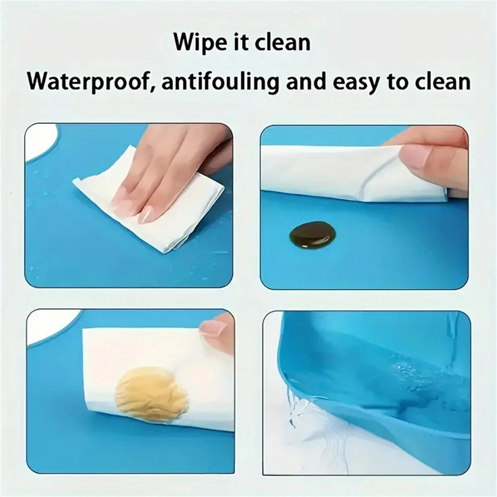 Large Silicone Adult Bibs Waterproof Food-Grade Bibs with Pocket Eating Aid for Elderly Men And Women Portable Tableware Access 250408